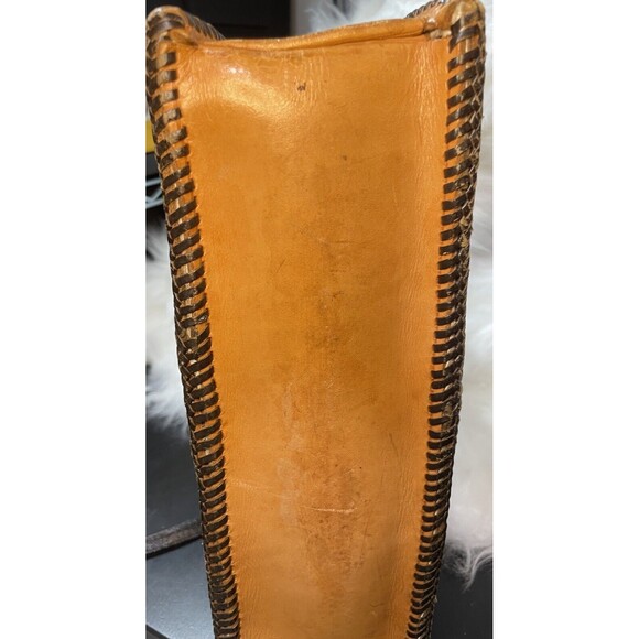 Vtg Shoulder Crossbody Bag Tooled Leather Purse Leather Western Stitched Strap - Picture 11 of 12